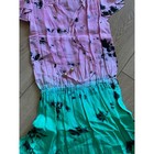 Karina Grimaldi Dress Xs Pink Green Tie Dye Ruffle Mini Short Sleeve