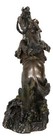 Rustic Western Desert Rodeo Cowboy On Rearing Horse With Lasso Ropes Figurine