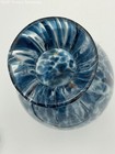 Blue White Art Glass Vase 9  Swirl Pattern Teardrop Shape Home Decor