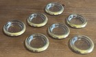 Vintage Glass Coasters Gold Rim Set Of 7 Hollywood Regency Barware Drink Ware