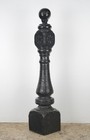 Pair Of Antique Victorian 48 5 In  Black Cast Iron Newel Posts