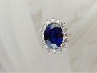 6 50 Ct Oval Cut Natural Sapphire   Diamond Engagement 14k Ring Yellow Gold Sz 7
