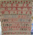 Antique 1800s Scottish Schoogirl Sampler Catherine Mcka Alphabet Numbers Initial