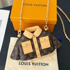Jacket Shaped Mini Leather Crossbody Bag Lipstick Earphone Pouch Chain Purse