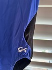 Gk Elite Gymnastics Dance Leotard Child Large Blue With Black Stars Sparkle