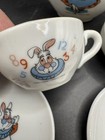 Vintage Disney Alice In Wonderland Miniature Tea Set 7 Pc Ceramic White Rabbit   