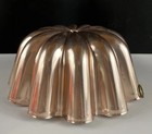 4 Vintage Copper Tin-lined Jello Molds Lot Fluted Starburst Baking   Wall Decor