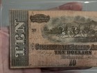 1864  10 Dollar Bill  Banknote Confederate States Of America Richmond 