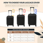 3 Pcs Luggage Cover Travel Suitcase Protector For 18-28 Inch Black