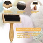 Wood-handled  Two-piece Wool Carders Needle-felting Brush Set
