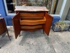 Antique French Serpentine Mahogany 2 Door Cupboard 