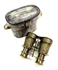 Antique Vintage Maritime Brass Marine Nautical Binocular With Leather Box Gift