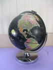 Vintage Replogle 12 Inch Starlight Globe Black Seas With Chrome Swivel Base