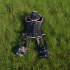 Real Leather Corset Over Bust Lace Up Corset Steel Bones Leather Bustier