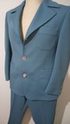 Jaymar Polyester Leisure Suit Vintage 70s Blue Men s Jacket 40 Pants 34x29 Retro