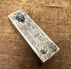 Vintage 800 Silver Etched Lipstick Case Compact With Mirror