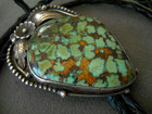 1970s Southwestern Native American Navajo Blue-green Turquoise Sterling Bolo Tie