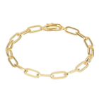 5 Mm Paperclip Link Bracelet 14k Yellow Gold Side Closure New Gift