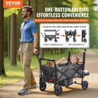 Vevor Wagon Stroller Push Pull Quad Collapsible For 2 Kids W  Canopy Dark Grey
