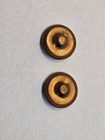 Antique Victorian Art Nouveau Stamped Brass Picture Buttons Flowers Swirl Pair