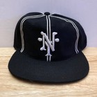  nwt  New York Cubans Negro League Baseball Museum Black white Fitted Hat  7 