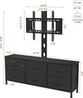 Tv Stand W  Mount Fabric Dresser W  6 Drawers For 32 45 55 60 65 75 In Tvs Black