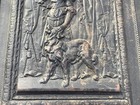 Antique Victorian Ornate Woman W Dog Bird Cast Iron Fireplace Cover Summer