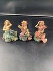 3 Vintage Mermaid Figurines 4  Resin Sea Nautical Beach Decor Excellent