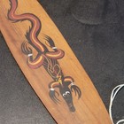 Aboriginal Hand Painted   Carved Churinga Bullroarer Australia 12  Wood Lizard