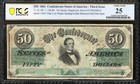 T-16 1861  50 Confederate Currency Pcgs 25 Civil War Bill 19567