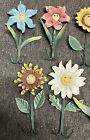 Vintage Anthropomorphic Flower People Hooks With Faces Wall Hanging Set Of 7