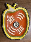 Vintage Australia Aboriginal Dreamtime Hand-painted Dot Wood Art Apple Bowl dish