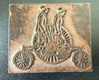 Vintage Letterpress Printing Blocks-lot Of 2-sailing Ship  Antique Bicycle