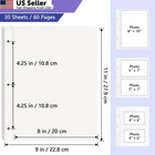 60 Pages Self Adhesive Photo Album Refill Pages For 3 Ring Binder 9 X 11 Inch