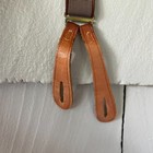 40s Vintage Brown Elastic Adjustable Mens Suspenders With Leather Accents