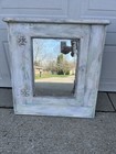 Antique Vtg Wood Recessed In Wall Shabby Medicine Cabinet Mirror Old