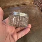 Antique Victorian Sterling Silver Repousse  Vanity Dresser Jar Floral Estate