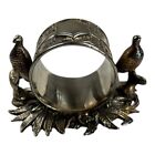 Antique Figural Napkin Ring Silver Silverplate - Ring On Leaves Two Birds Side
