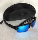 Oakley Poison Ultima Cycling Sunglasses Wrap Black Frame Blue Mirrored Lens