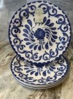 8 Artisan De Luxe Blue Rose Scroll Melamine 11    Dinner 9    Salad Plates Set Of 8
