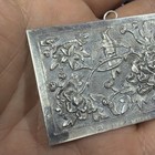 Rare Vintage Silver French Indochina Bird Flower Repousse Brooch Pendant 19 1g