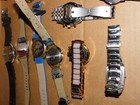 Mixed Lot Of 12 Quartz  Watches Timex Fossil Daniel Steiger As Is