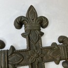 Cast Iron Cross Wall Decor Weathered Rustic Large 12    Gothic Ornate Hanging