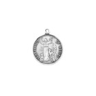 Saint Francis Of Assisi Round Sterling Silver Medal Pendant Necklace  18  Chain