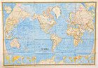     1965-2 February Vintage Original Map The World National Geographic Poster - A3