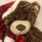 Dan Dee 18  Red Santa Hat Scarf Brown Christmas Teddy Bear Stuffed Animal Plush