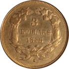 1856-s Xf40 Three Dollar Gold Piece  Pcgs 20525152