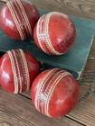 Vintage Leather Cricket Balls Set Of 5     Red