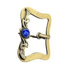 Vintage Antique Victorian Art Nouveau Blue Cabochon Sash Brooch Pin C Clasp