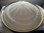 Antique Brass Large French Art Deco Alabaster Ceiling Light